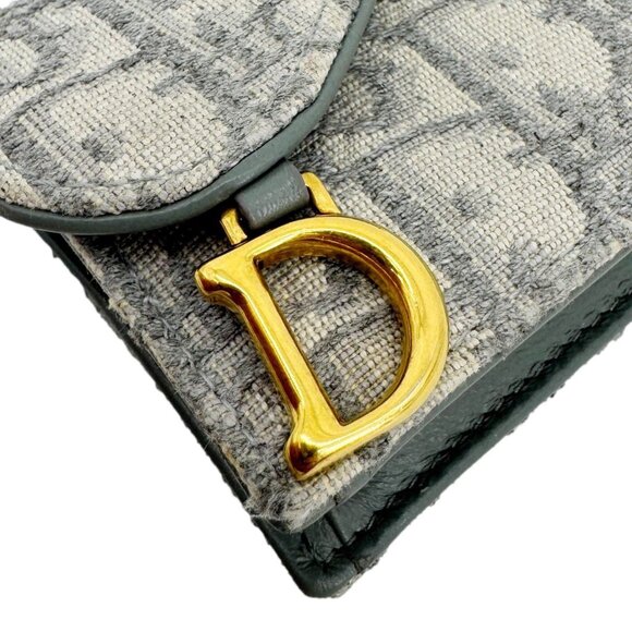 Christian Dior  Saddle Oblique Canvas Card Holder Gray - Picture 8 of 13